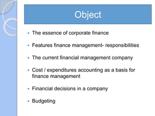  Making proper decisions
 Three lenses theory
 Cash flow statement, methods of
preparing it
 Working capital managemen...