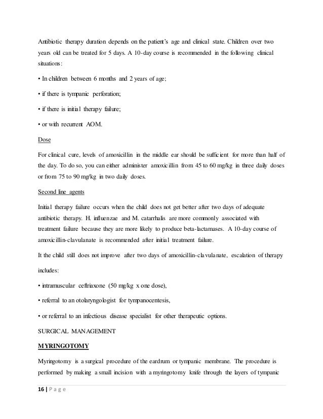 Otitis media treatment picture