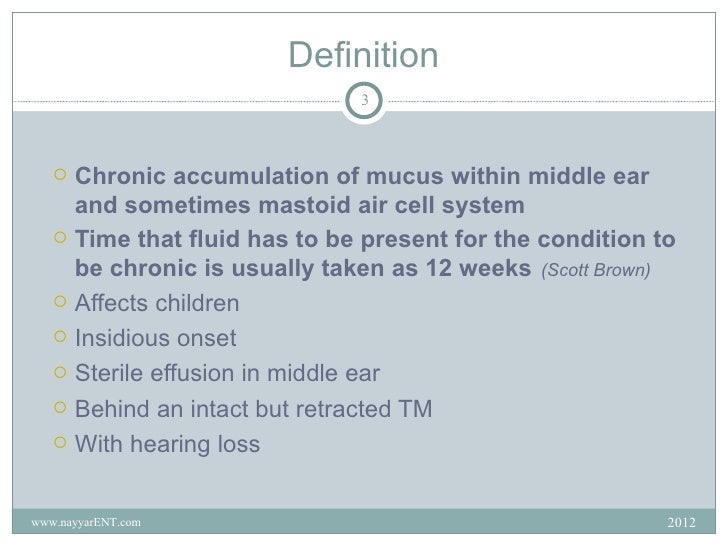 Otitis media with effusion ome