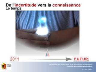 De l' incertitude  vers la  connaissance Le temps 