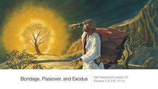 Bondage, Passover, and Exodus Old Testament Lesson 13:

Exodus 1-3; 5-6; 11-14
 