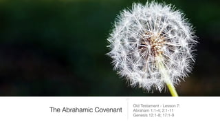 The Abrahamic Covenant
Old Testament - Lesson 7:

Abraham 1:1-4; 2:1-11

Genesis 12:1-8; 17:1-9
 
