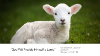 “God Will Provide Himself a Lamb”
Old Testament Lesson 9:

Abraham 1

Genesis 15-17; 21-22
 