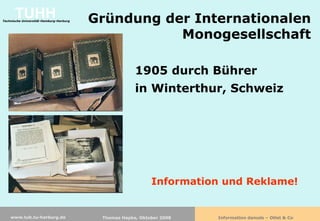Information damals - Otlet & Co