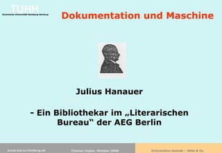 Information damals - Otlet & Co