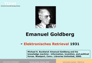 Information damals - Otlet & Co