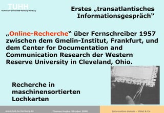 Information damals - Otlet & Co