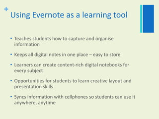 Online Teaching & Learning Tools - SlideShare & Evernote | PPT ...