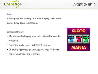 Results:
•   Over 70 posts about Yaniv app in major industry blogs and websites, among
    them: FAAD (Free app a day), 148 Apps & Crazy Mike
 