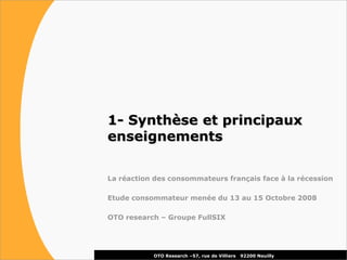 La réaction des consommateurs face à la récession