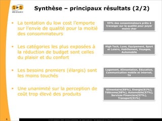 La réaction des consommateurs face à la récession