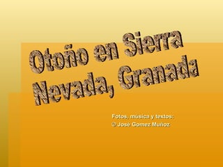 Fotos, música y textos: ©  José Gomez Muñoz Otoño en Sierra Nevada, Granada 