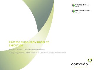PROCESS SUITE: FROM MODEL TO
EXECUTION
Sascha Cutura – Chief Executive Officer
Harry Siegersma – BPM Trainer & Certified Cordys Professional
 