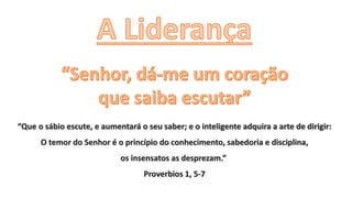 “Que o sábio escute, e aumentará o seu saber; e o inteligente adquira a arte de dirigir:
O temor do Senhor é o princípio do conhecimento, sabedoria e disciplina,
os insensatos as desprezam.”
Proverbios 1, 5-7
 
