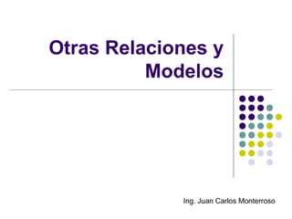 Otras Relaciones y
Modelos
Ing. Juan Carlos Monterroso
 