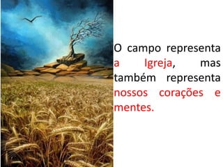 O campo representa 
a Igreja, mas 
também representa 
nossos corações e 
mentes. 
 