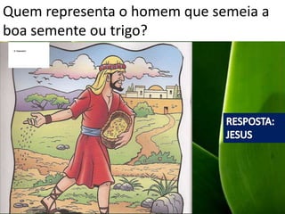 Quem representa o homem que semeia a
boa semente ou trigo?

 