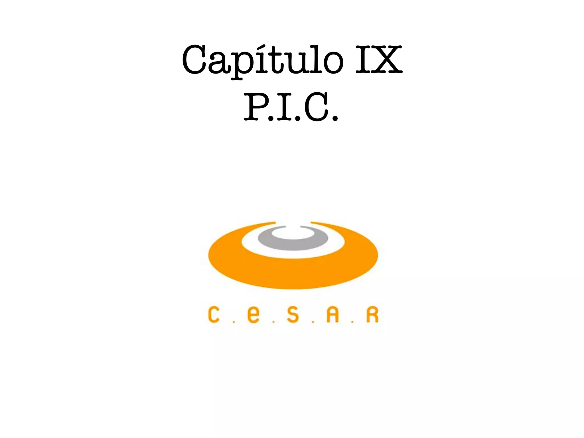 Capítulo IX
P.I.C.
 