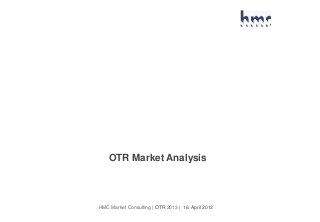 HMC Market Consulting | OTR 2013 | 16. April 2013
OTR Market Analysis
 