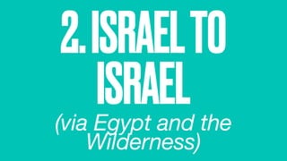 2.ISRAELTO
ISRAEL(via Egypt and the
Wilderness)
 