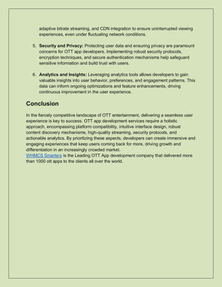 Developing OTT Apps: Creating a Smooth User Experience | PDF