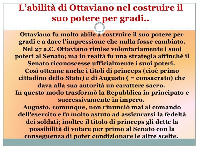 Cos è Il Principato Di Augusto