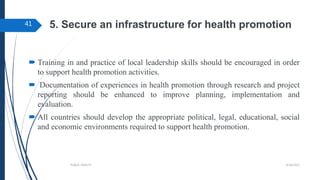Health Promoting Infrastructure Ottawa charter for health promotion.pptx