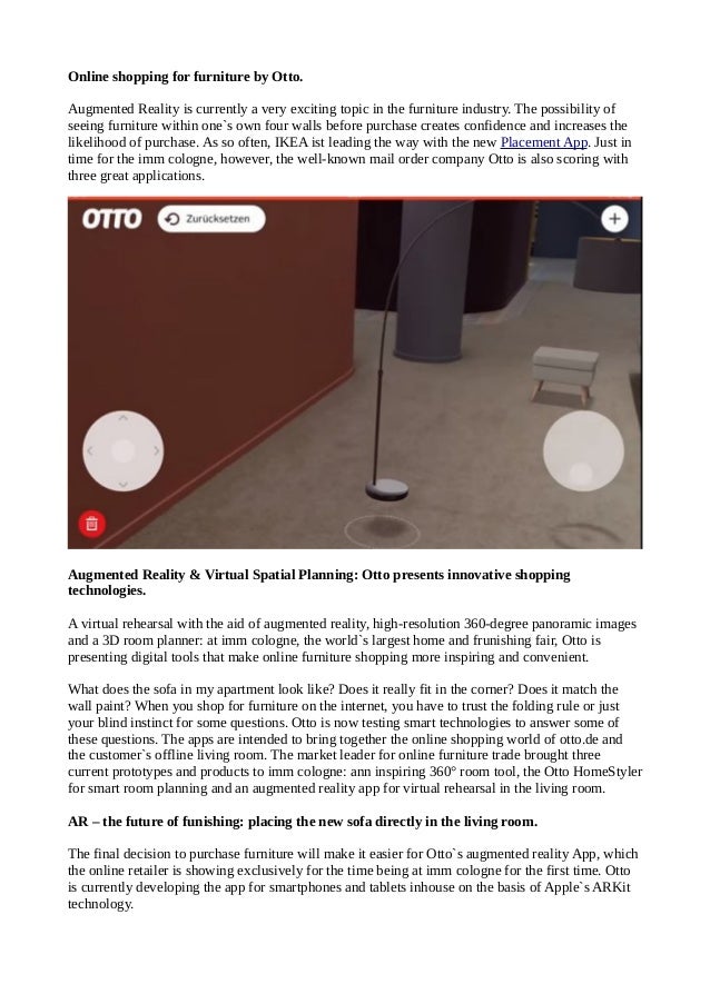 Ar Online Shopping Experience By Otto