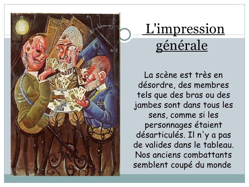Otto Dix Les Joueurs De Skat Description