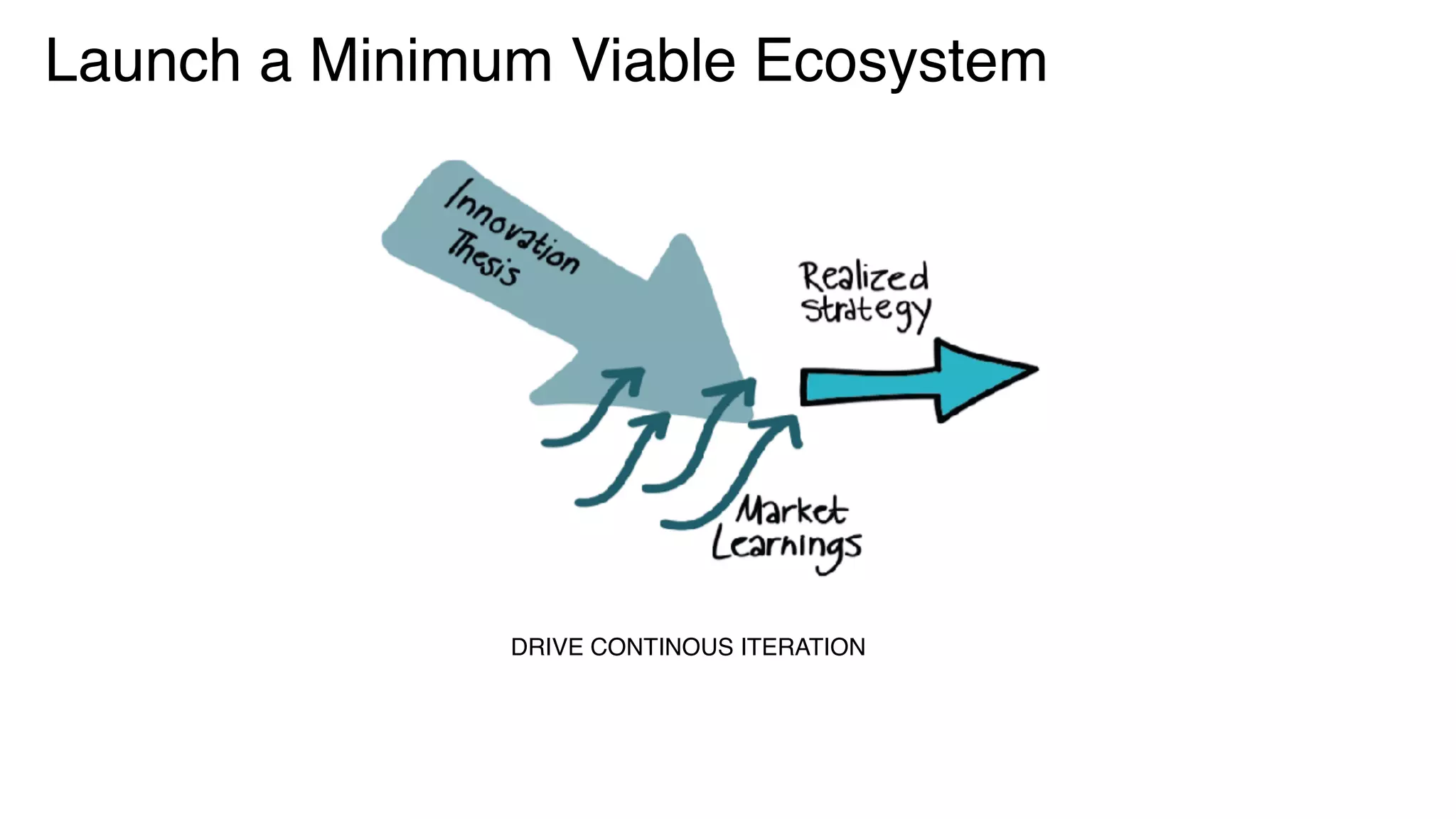 Launch a Minimum Viable Ecosystem
DRIVE CONTINOUS ITERATION
 