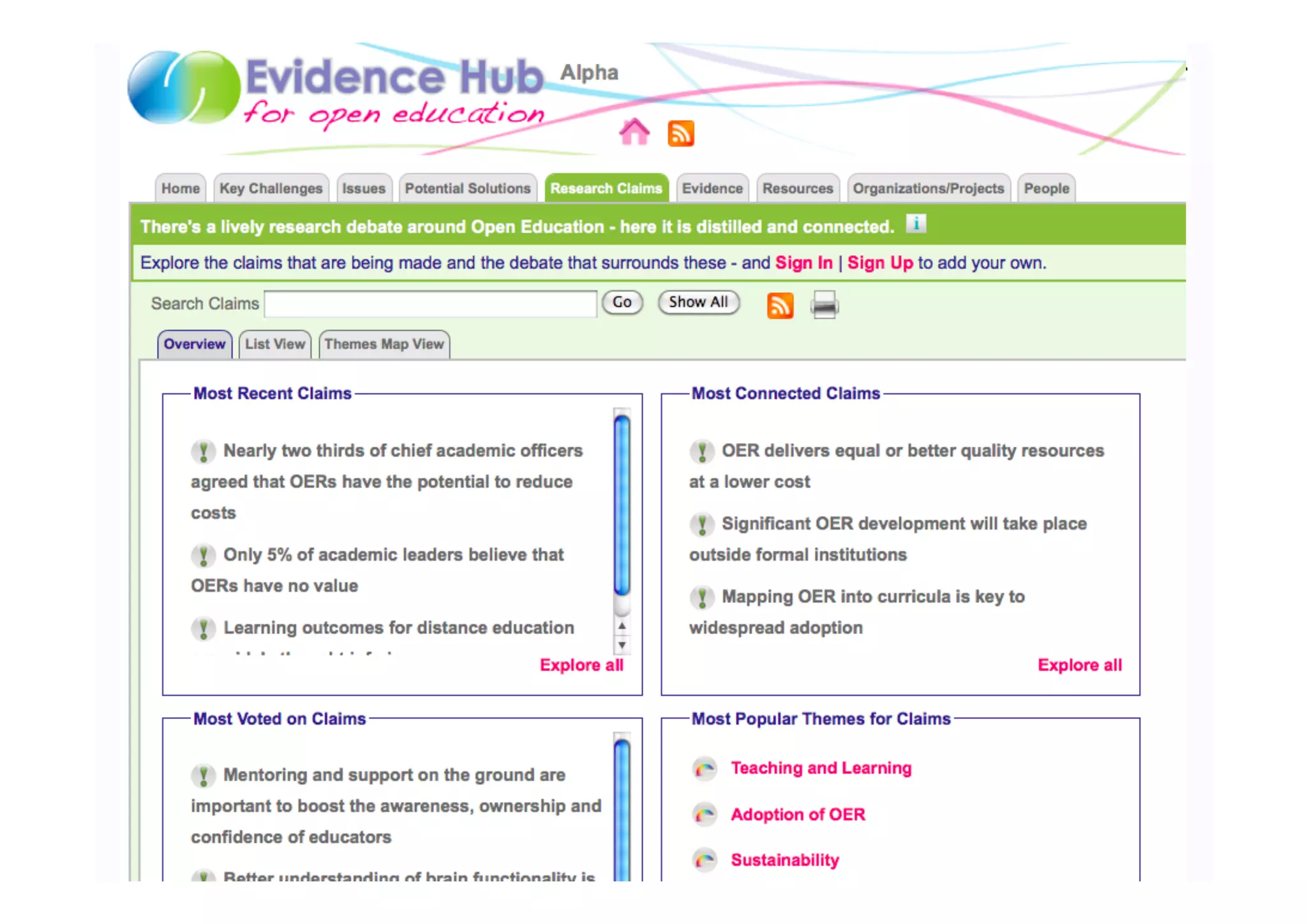 Collective Intelligence: Evidence Hubs
•  A way for a reflective learning community to share who and where
   they are, what they are working on, and what they’re learning




                                                                      10
 