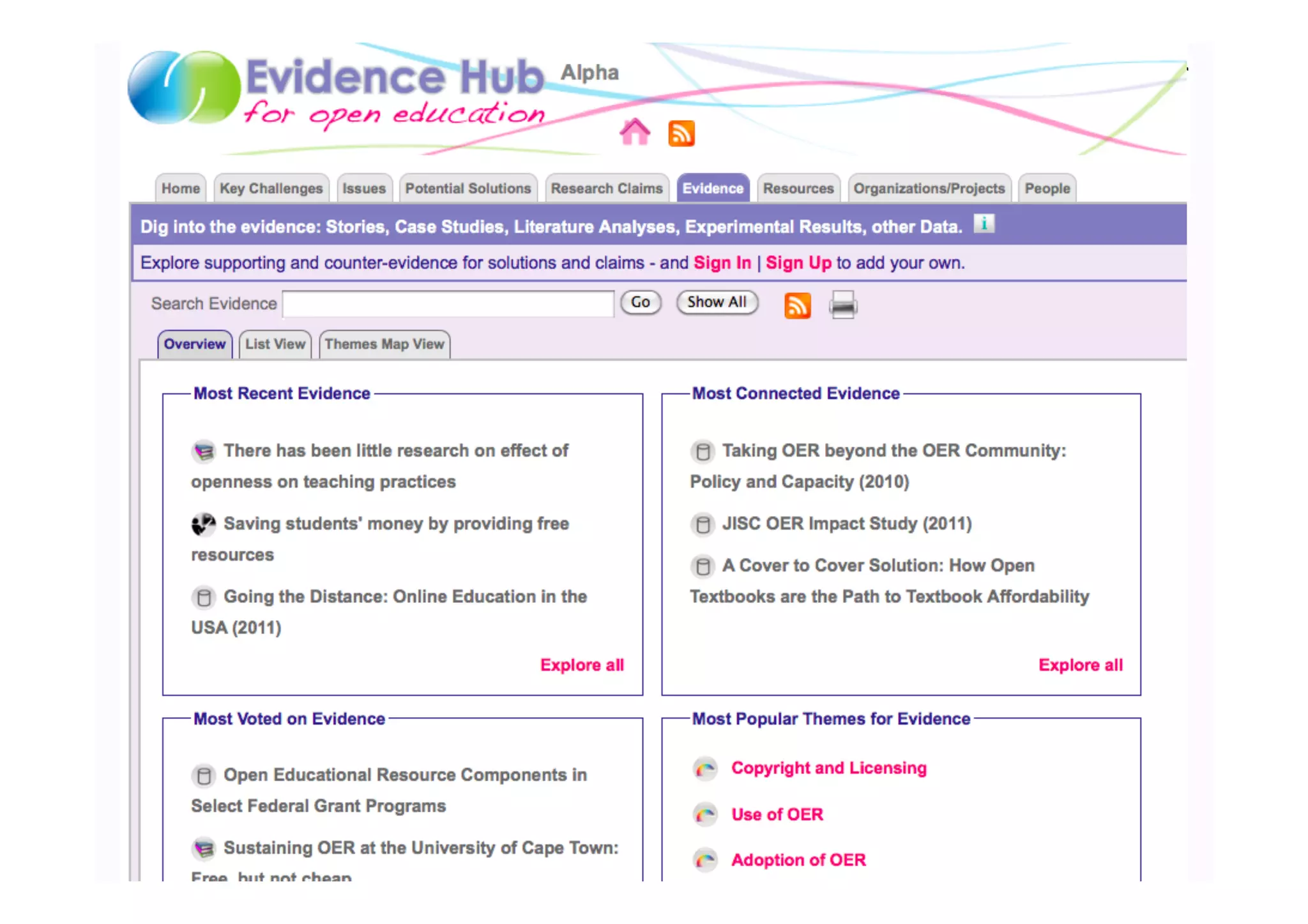 Collective Intelligence: Evidence Hubs
•  A way for a reflective learning community to share who and where
   they are, what they are working on, and what they’re learning




                                                                      11
 