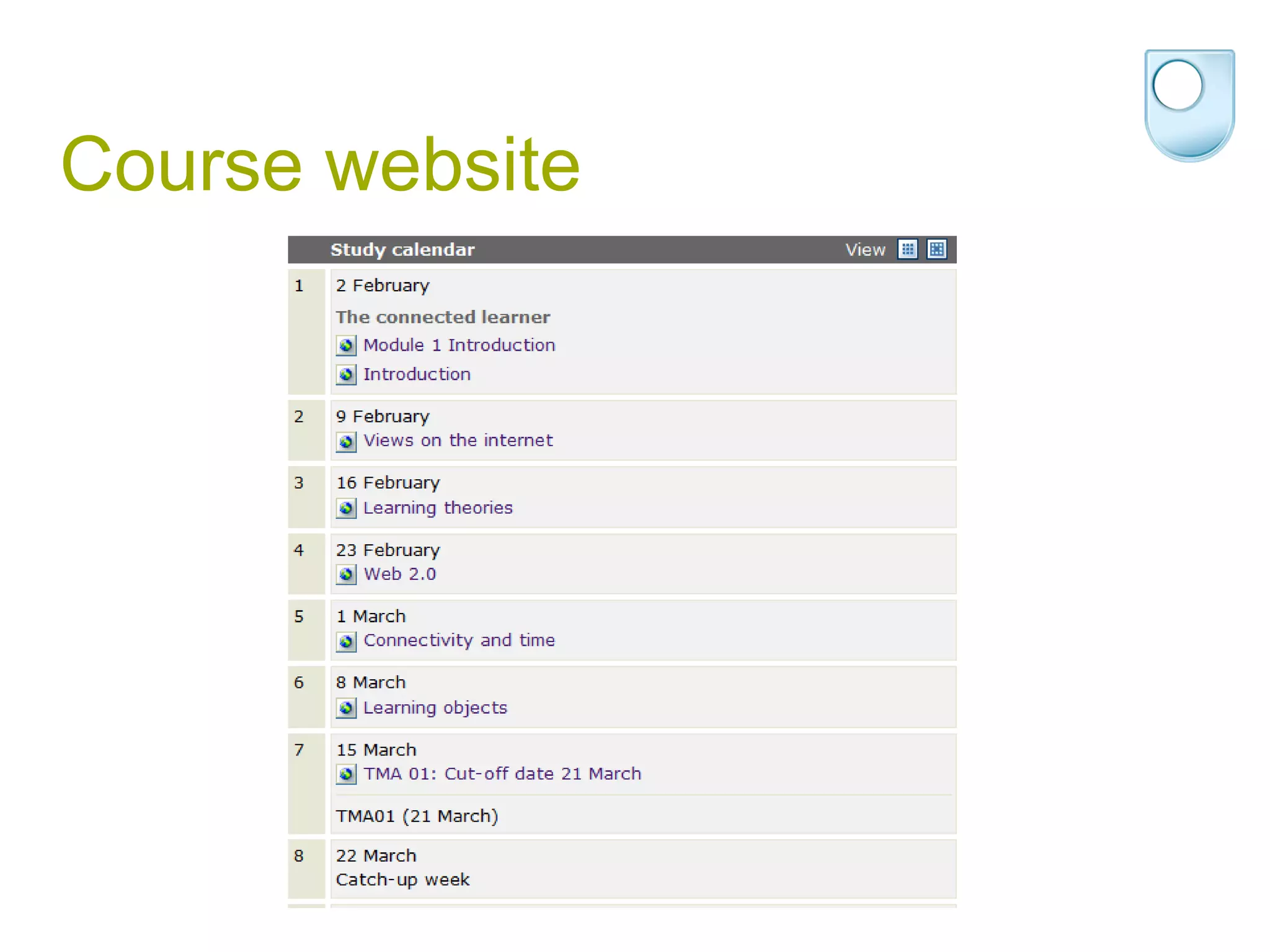 Course website 
