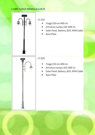 LAMPU TAMAN MINIMALIS & PLTS
 