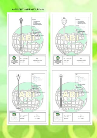 KATALOG TIANG LAMPU TAMAN
 