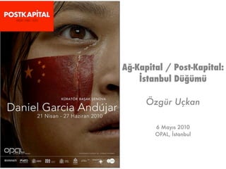 Ağ-Kapital / Post-Kapital:
    İstanbul Düğümü

      Özgür Uçkan

        6 Mayıs 2010
        OPAL, İstanbul
 
