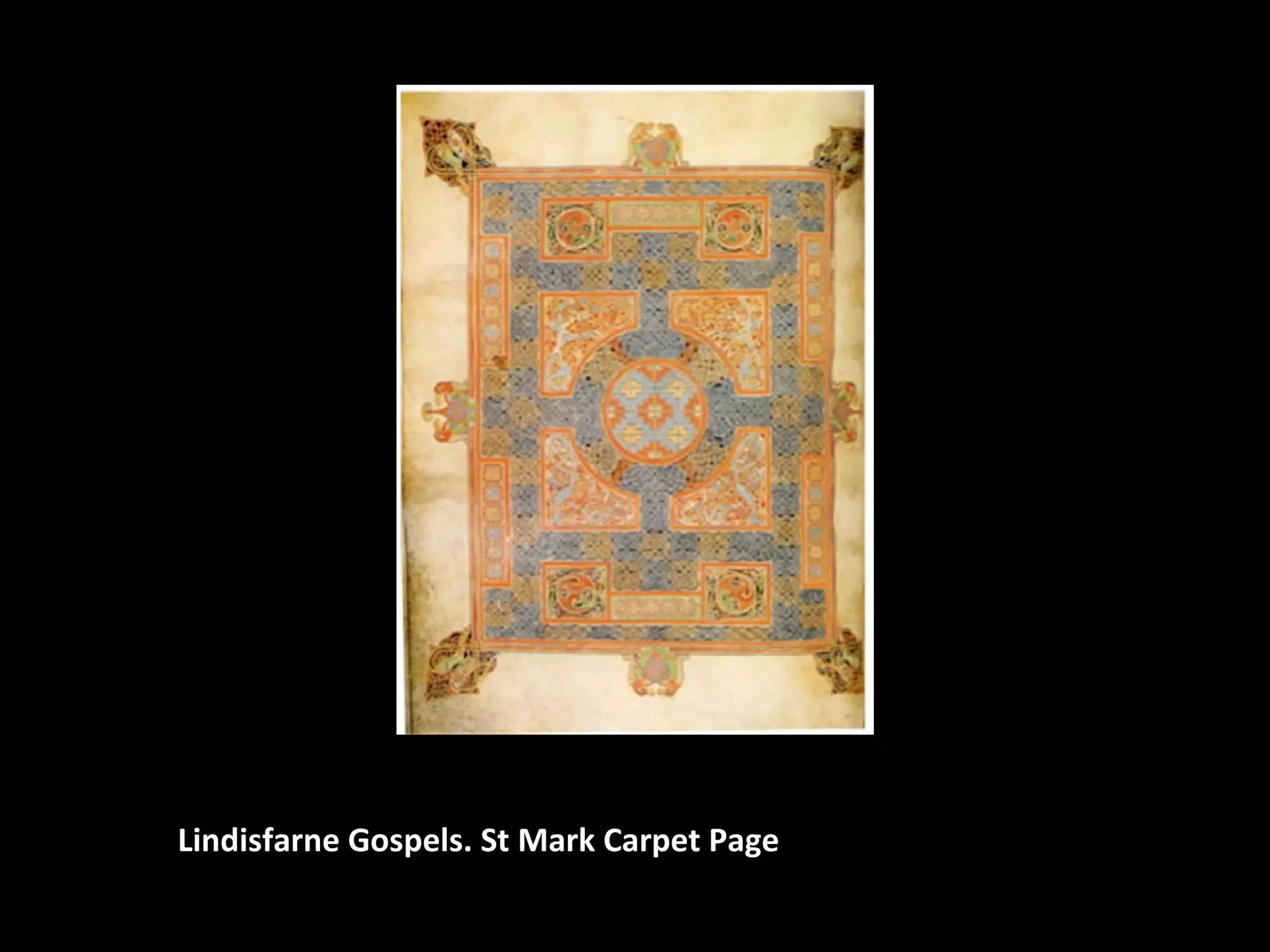 Lindisfarne Gospels. St Mark Carpet Page