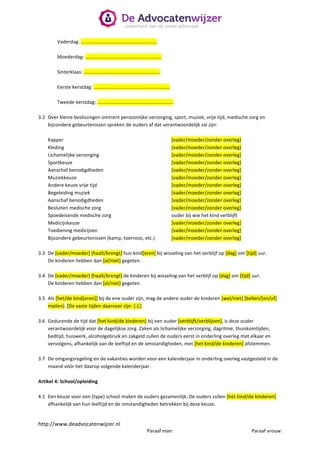 Ouderschapsplan De Advocatenwijzer