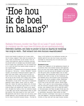 Hoe hou ik de boel in balans - Diana Koster, Vrouwencoach - Interview Ouders van Nu juli 2012 '