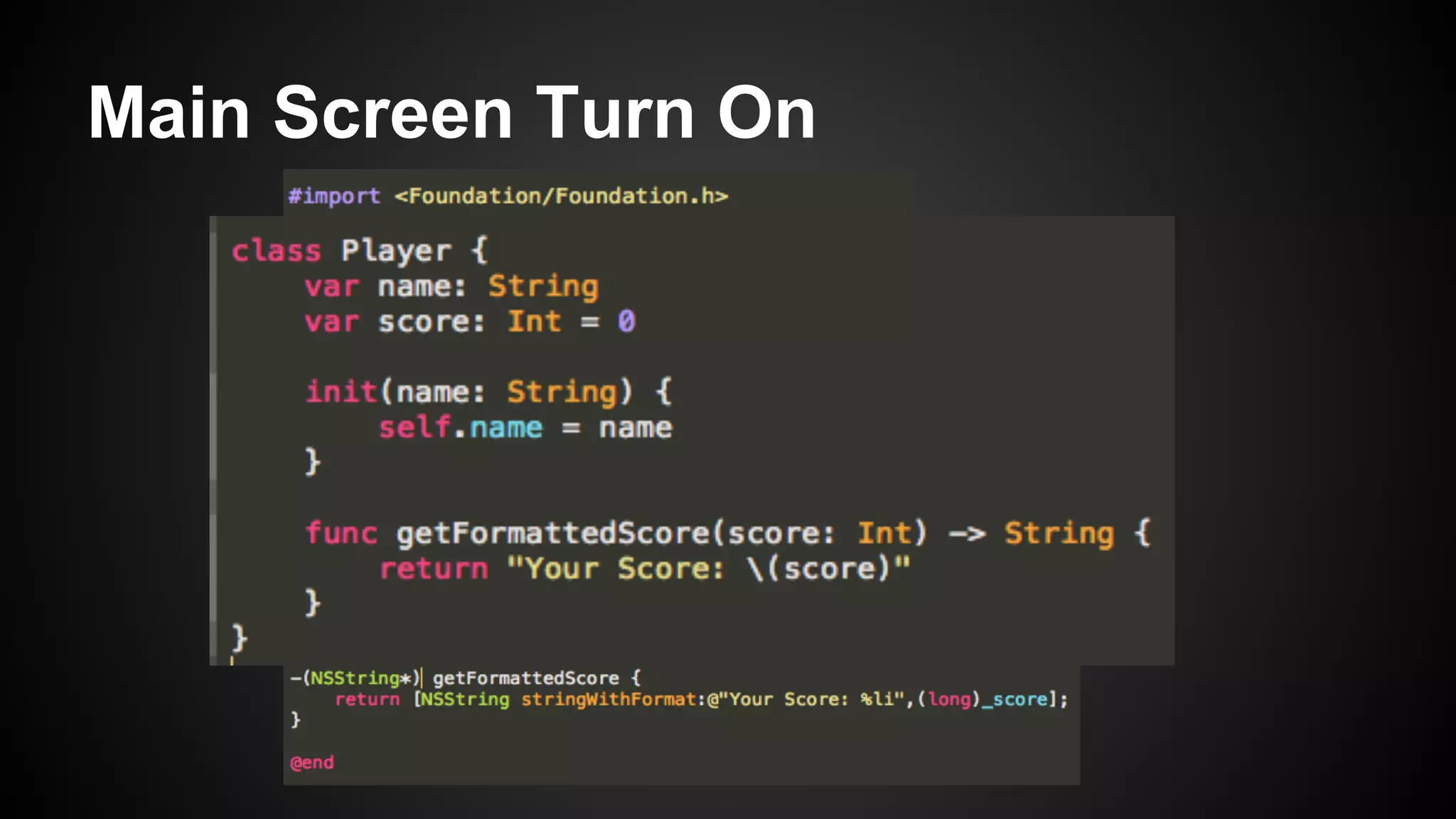 Main Screen Turn On