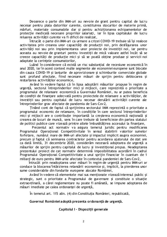 Oug Acordare Granturi Pentru Imm