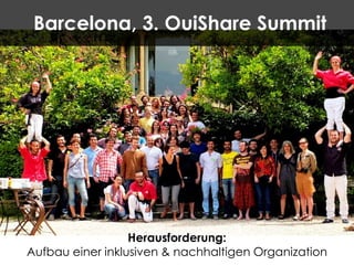 Barcelona, 3. OuiShare Summit

Herausforderung:
Aufbau einer inklusiven & nachhaltigen Organization

 