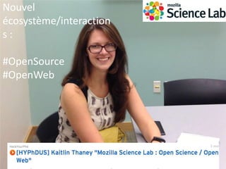 Nouvel
écosystème/interaction
s:
#OpenSource
#OpenWeb

 