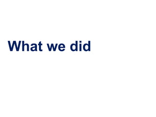 What we did
 