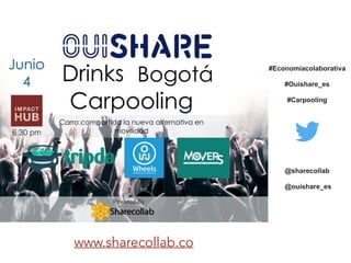 #Economiacolaborativa
#Ouishare_es
#Carpooling
 
@sharecollab
@ouishare_es
www.sharecollab.co
 