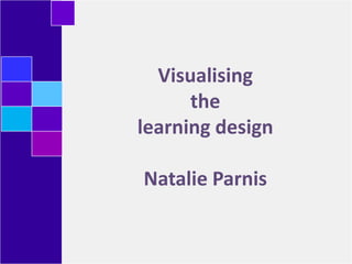 Visualising the  learning designNatalie Parnis  