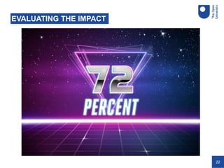 22
EVALUATING THE IMPACT
 