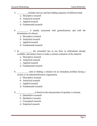 Unit Number 1 - Introduction to Research | PDF