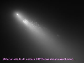 Material saindo do cometa Z3P/Schwassmann-Wachmann.
 