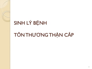 SINH LÝ BỆNH
TỔN THƢƠNGTHẬN CẤP
6
 